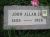 John Allan Jr headstone